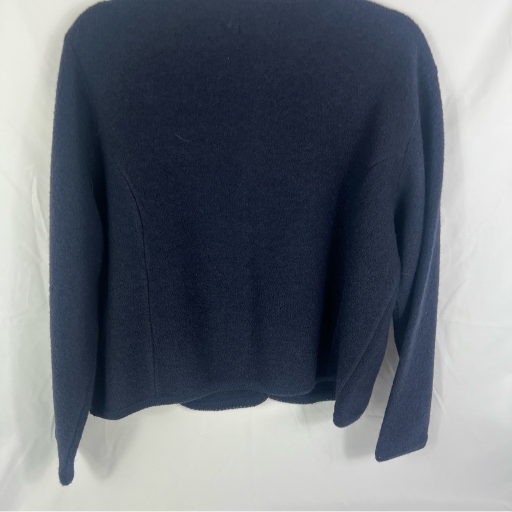 Westbound Navy Blue 100% Wool Cardigan with Gold Buttons - Picture 6 of 7